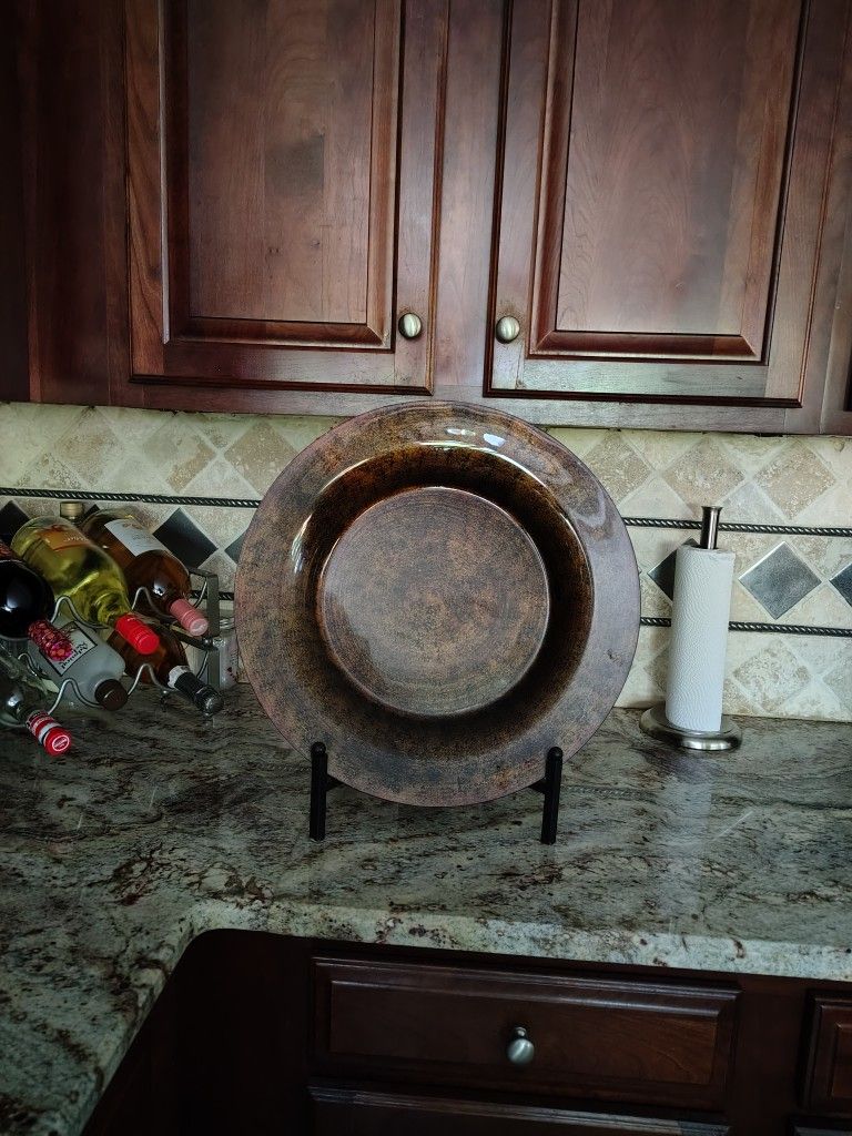 Big Decorative Dish With stand. Used In Great Condition.See Photos. Cash & Pickup Only