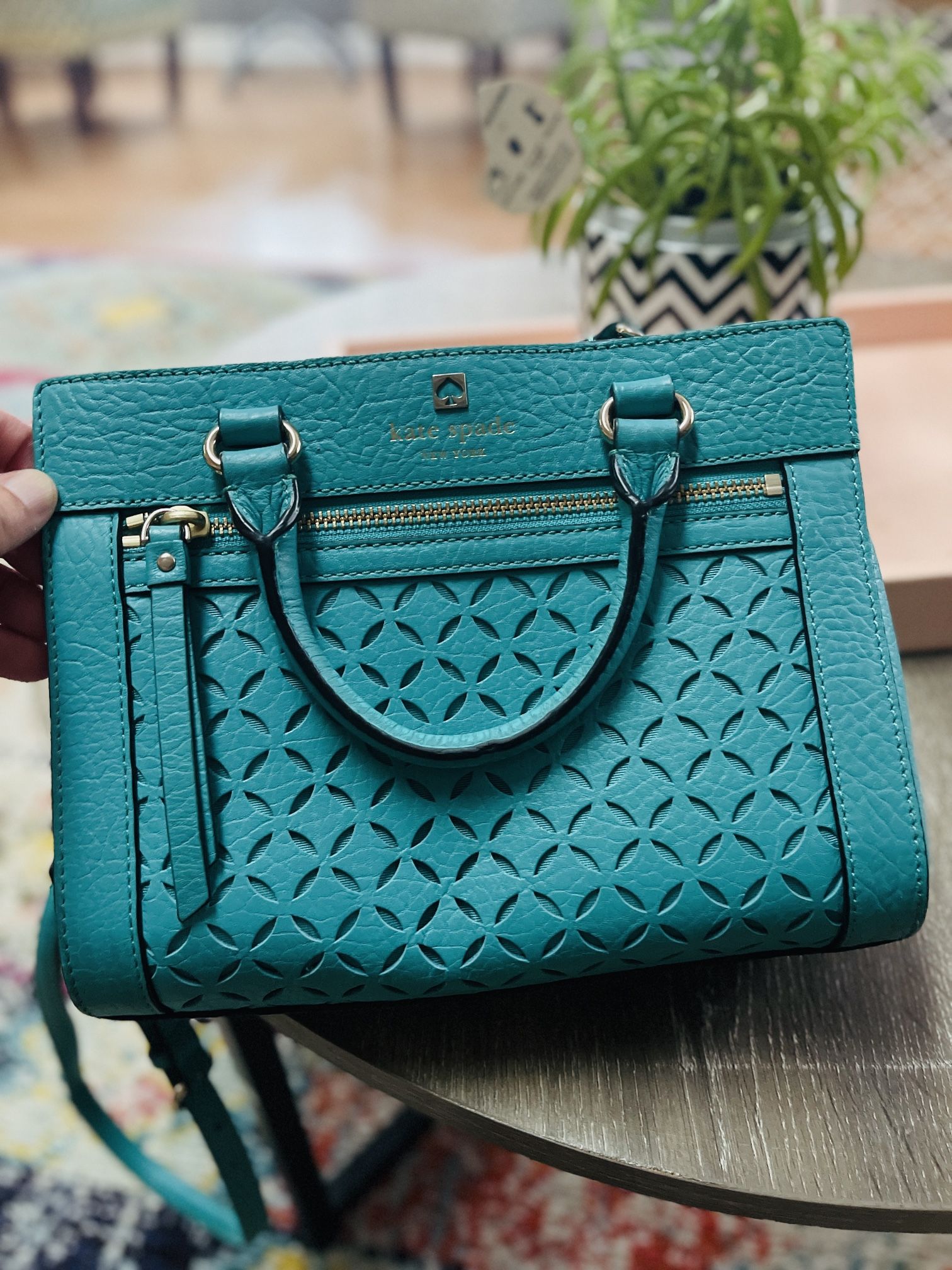 Kate Spade Mini Romy Perri Lane Satchel Crossbody Fremont Turquoise