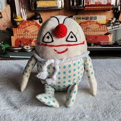 vintage  Humpty Dumpty plush doll nursery rhymes 1950s 1960s 1970s