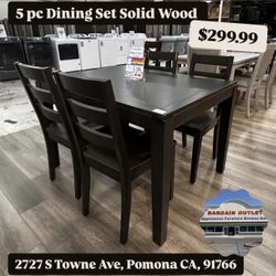 5 Pc Solid Wood Pike & Main Dining Set 