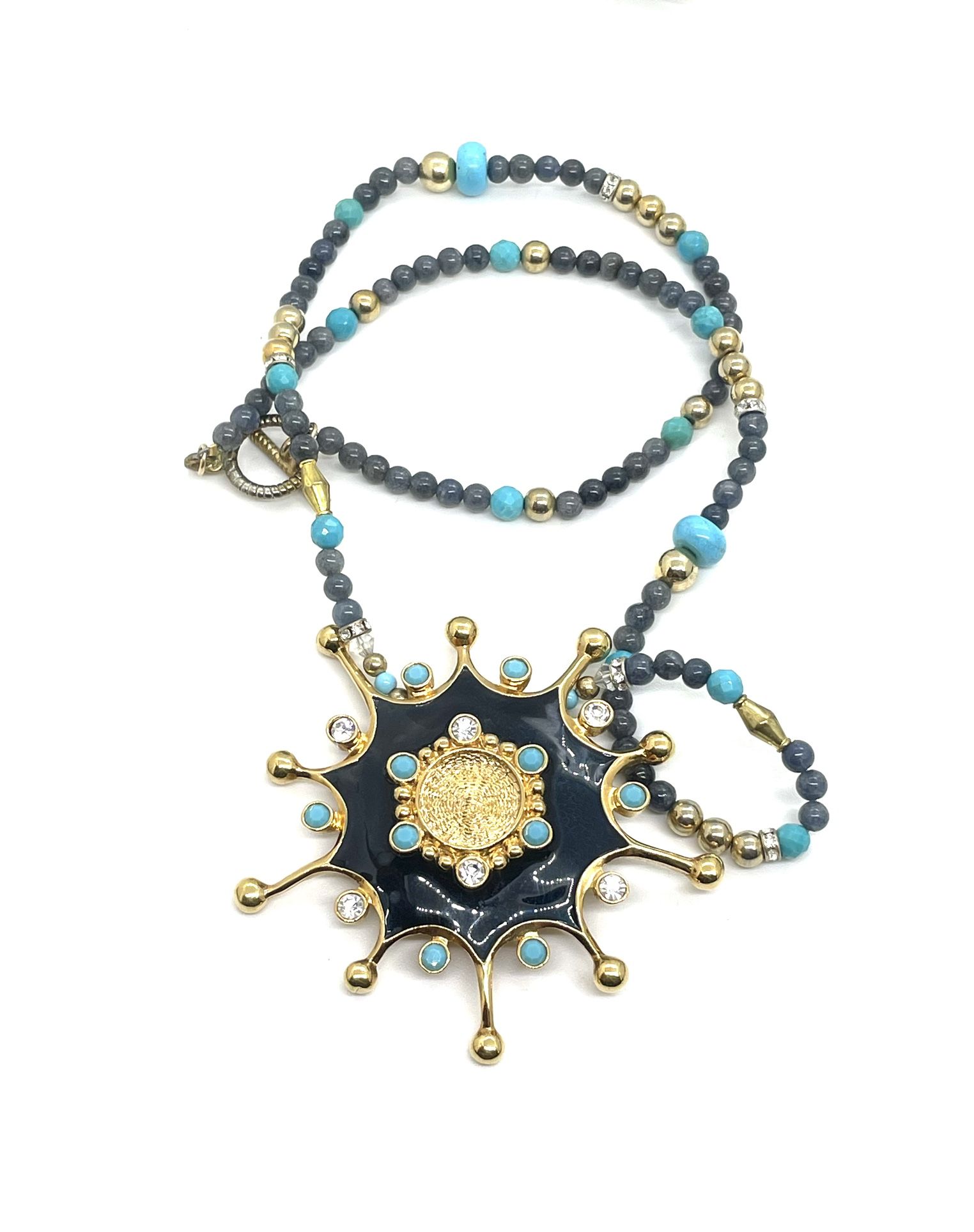 Handmade Turquoise Necklace with AVON Pendant