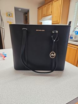 Michael Kors Black Leather Tote Bag