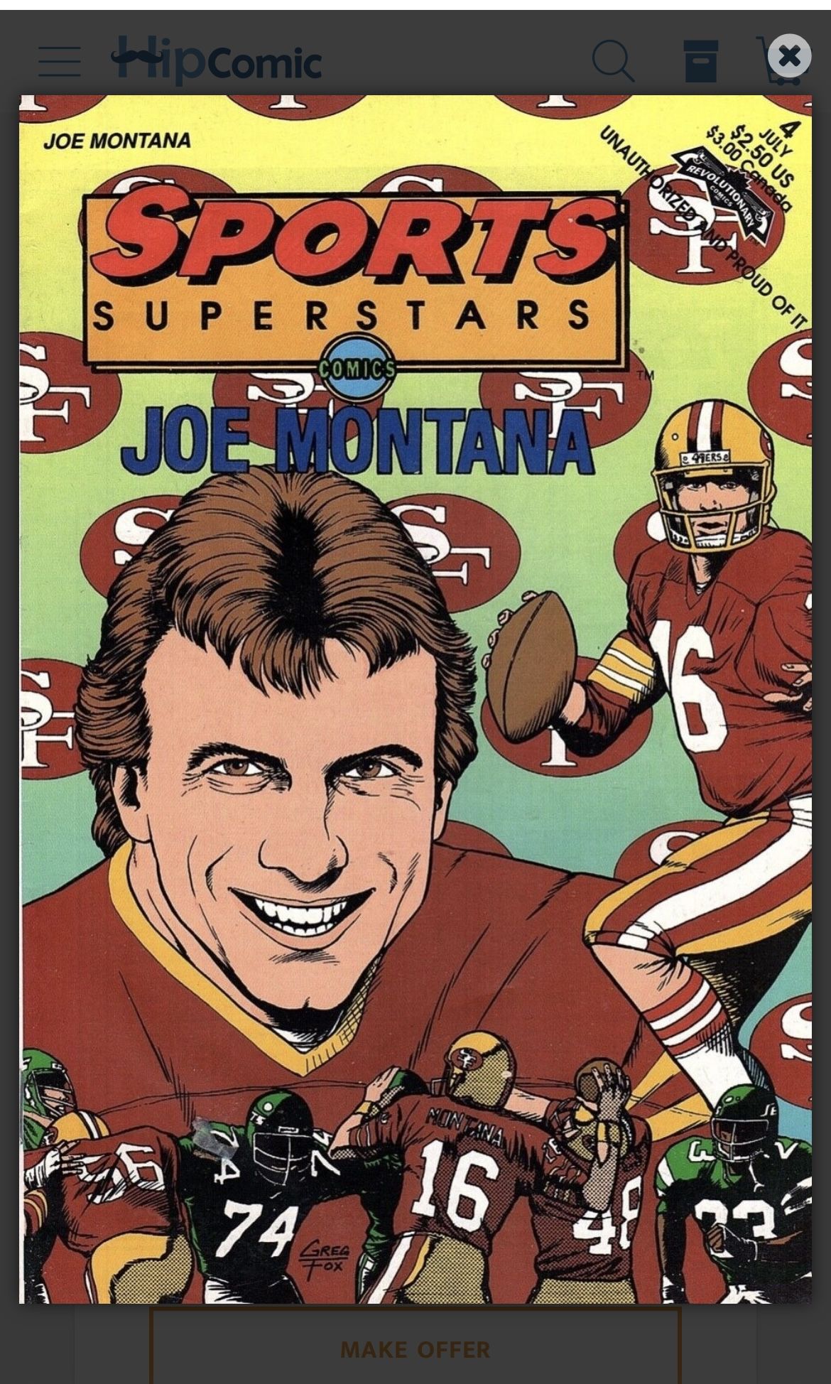 Joe Montana Comic Book 