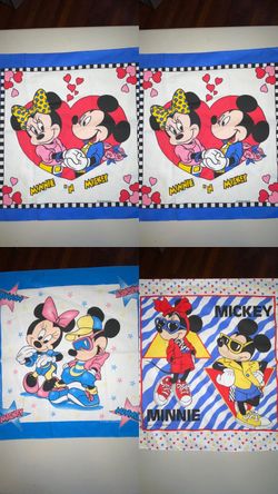 (4) Vintage WALT DISNEY Mickey Minnie Mouse 1989 Bandana 80s 90s