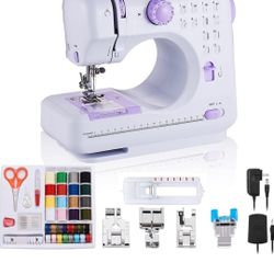 Sewing Machine Portable mini Electric Sewing Machine for beginners 12 Built-in Stitches 2 Speed with Foot Pedal，Light, Storage Drawer.