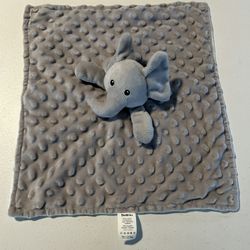 Beilimu Gray Elephant Baby Lovey Minky Security Blanket White Jungle Print Toy