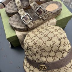 Gucci Original GG Print Sandal & Bucket Hat