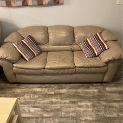Leather couch, and loveseat set