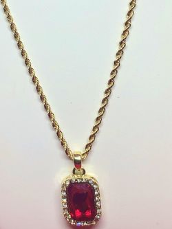 Gold plated chain charm set/ 24 inches rope chain