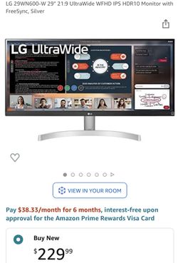 LG Ultra Wide Screen 29” Monitor