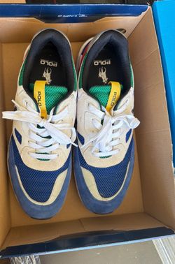 Polo Ralph Lauren Trackster Men's Suede Mesh Colorblock Sneakers Size 14