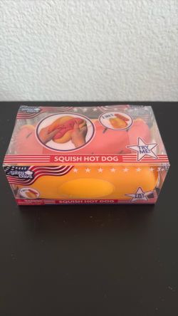 Sunny Days Squish Hot Dog 2-in-1 Tactile Squeeze Toy, Red/Yellow, Ages 4-7