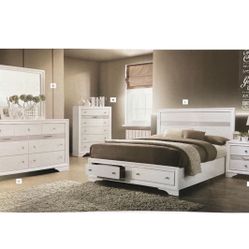 4- Pc Bedroom set Dresser,Mirror  Nightstand (1) Queen size bed frame  Not including Mattress and Box Sp
