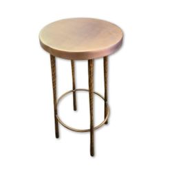 Four Hands Westwood Antique Brass Bar Stool, Hammered Iron