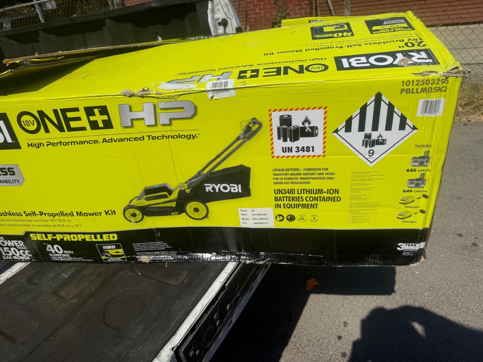 ONE+ HP 18V Brushless 20 in. Cordless Battery Walk Behind Self-Propelled Lawn Mower w/ (2) 6.0 Ah Batteries and Chargers