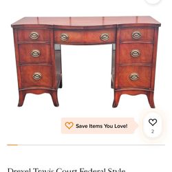 Drexel Travis Court Federal Style Mahogany Vanity / Knee Hole Desk