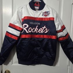 Houston Rockets S Mitchell and Ness Hardwood Classics Jacket $140 Retail 
