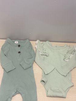 BRAND NEW Newborn Romper and onesie bundle $5 FOR BOTH