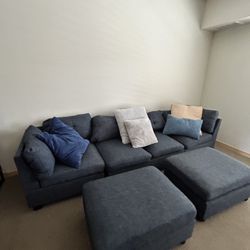 2 Year old Blue Modular Couch
