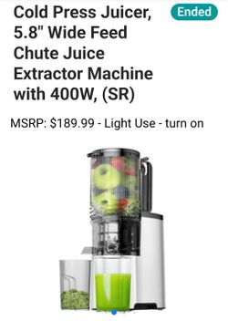 Cold Press Juicer, 5.8" Wide Feed Chute Juice Extractor Machine with 400W
