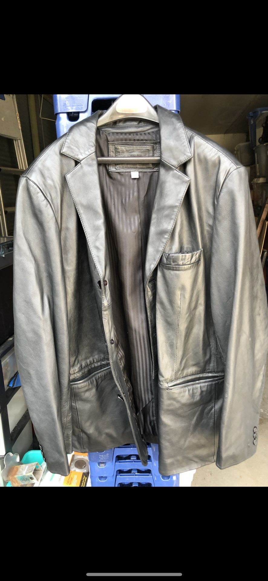 Apt. 9 Men’s Black Leather Jacket, 44R 