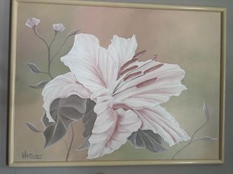 Huge Vintage 1970s Frank Walcutt Original 3D Textured Floral Oil Painting – 50x38