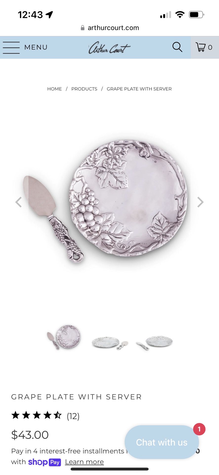 Arthur Court Serving Plate And Server