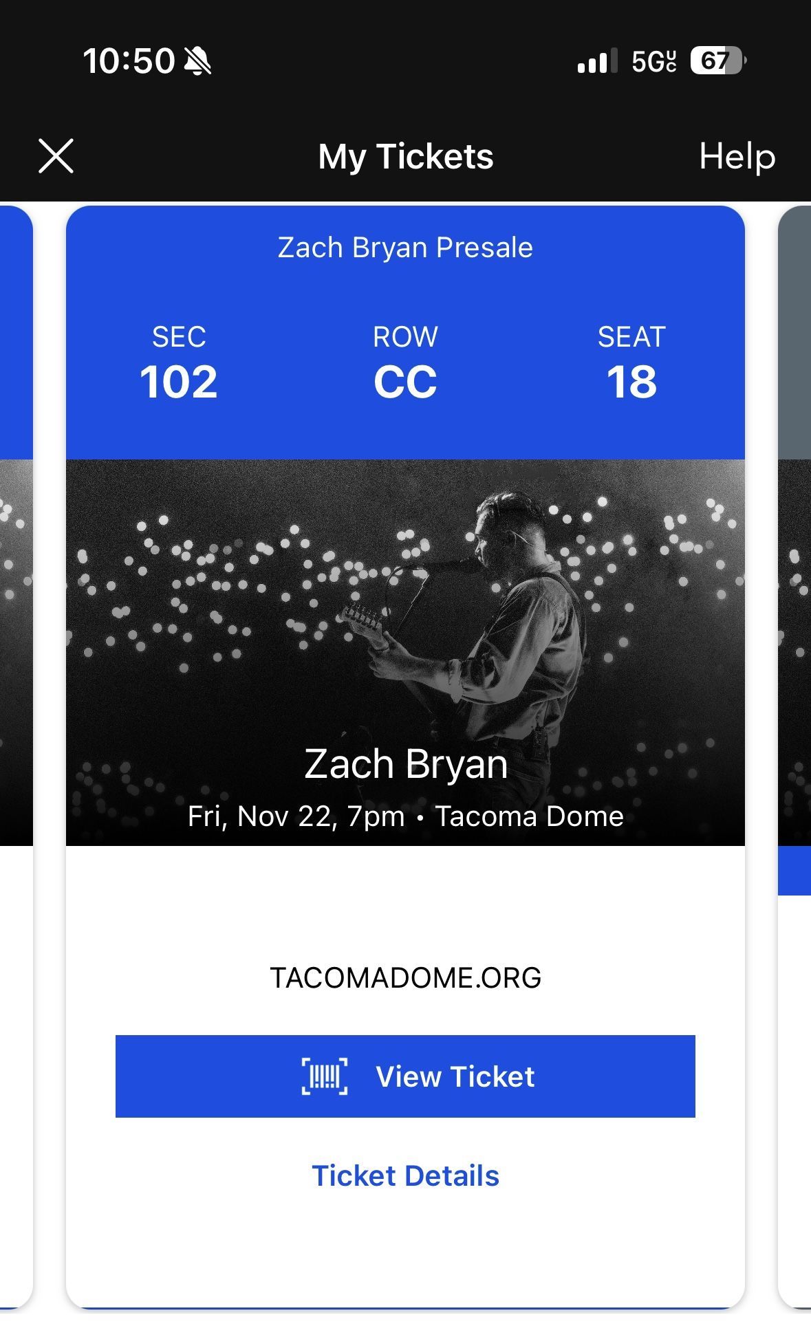 Zach Bryan Tickets (11/22) at Tacoma Dome