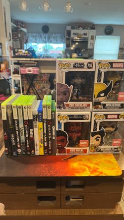 Xbox and PlayStation games plus funko
