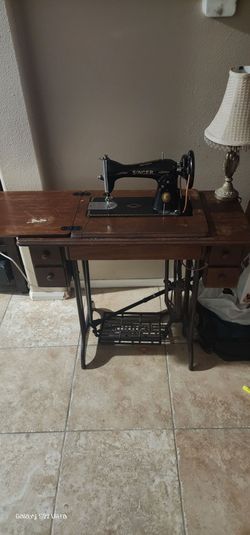 Antique Singer Treadle Sewing Machine with Cabinet