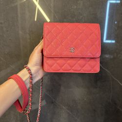 Pink Quilted Walker On The Chain 