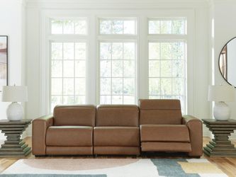 Magic Man Caramel 3-Piece Power Reclining Sectional Sofa