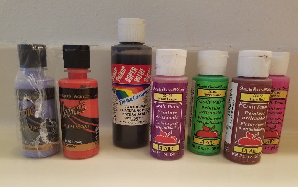 Lot Of 7 Assorted Craft Paints