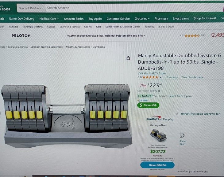 2 Marcy Adjustable Dumbbells Set New