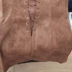 ($10 M) Women's leather Tube Top Style Blouse