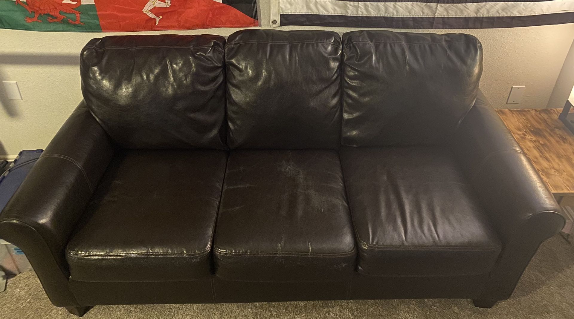 Dark Brown Leather Couch