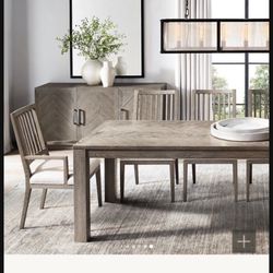 RH Herringbone Rectangular Dining Table + 4 Chairs 