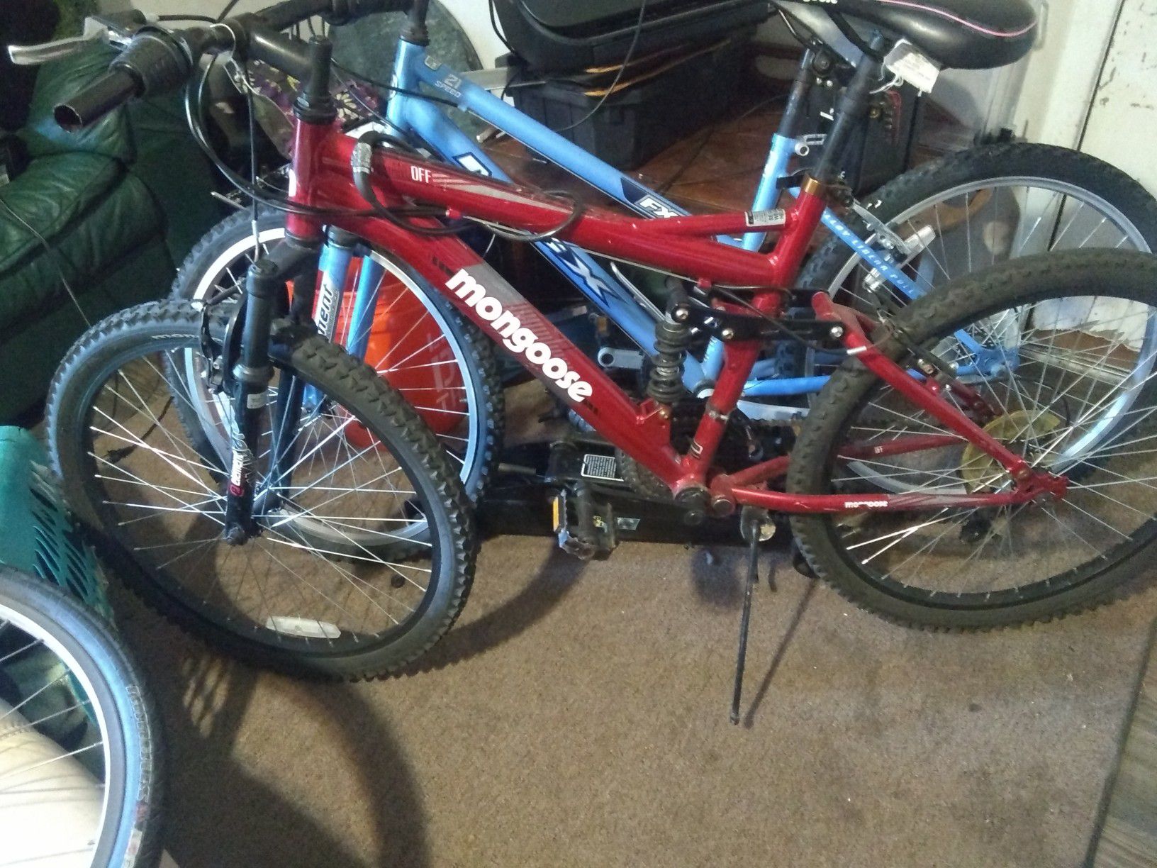 Two mountain bikes