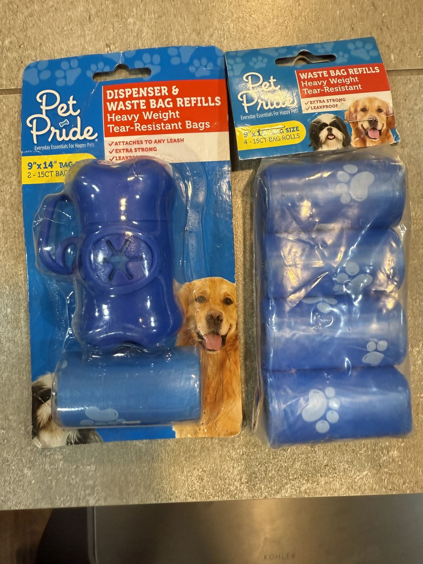 Pet Pride® Heavy Weight Tear-Resistant Dispenser & Waste Bag Refills