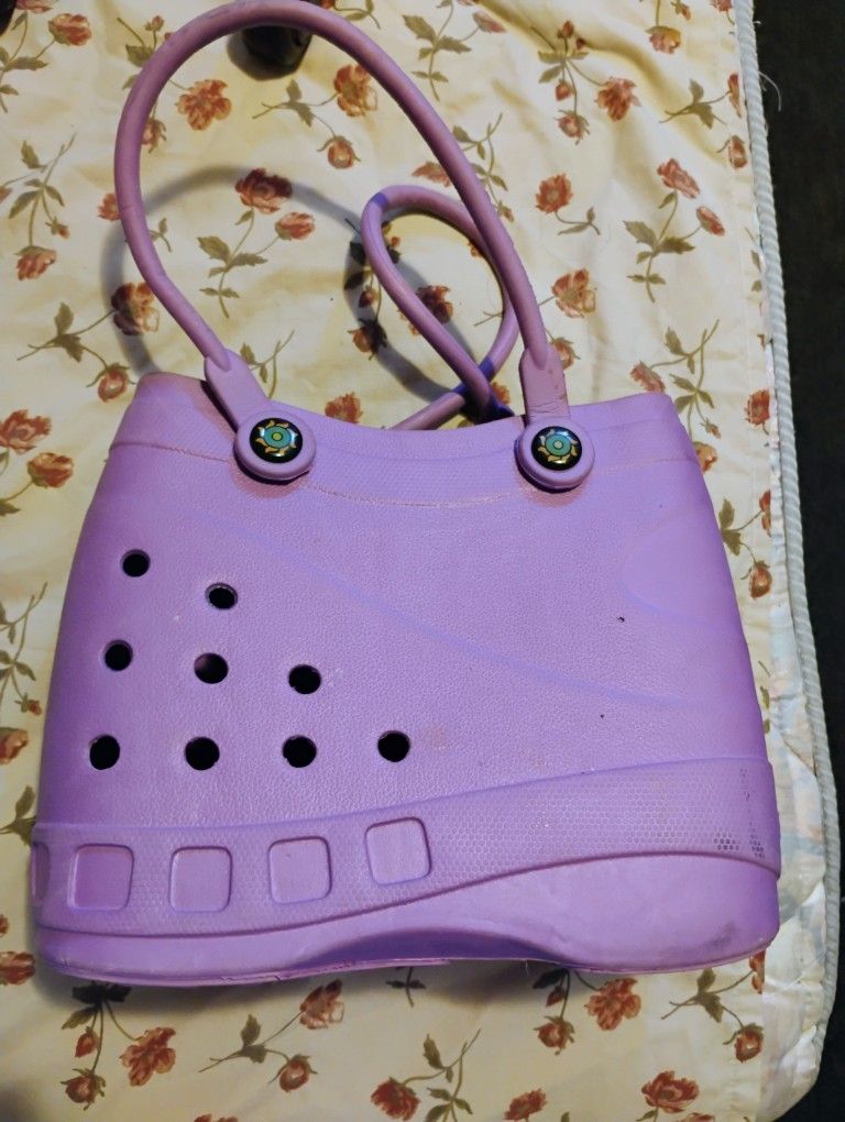Optari Sol Tote Croc Style Purple Large Hand Tote Bag Waterproof Colorful