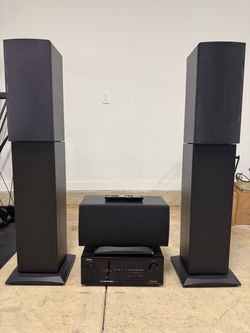 Triad InRoom Silver LCR  Theater Monitors /Speakers + Denon Receiver