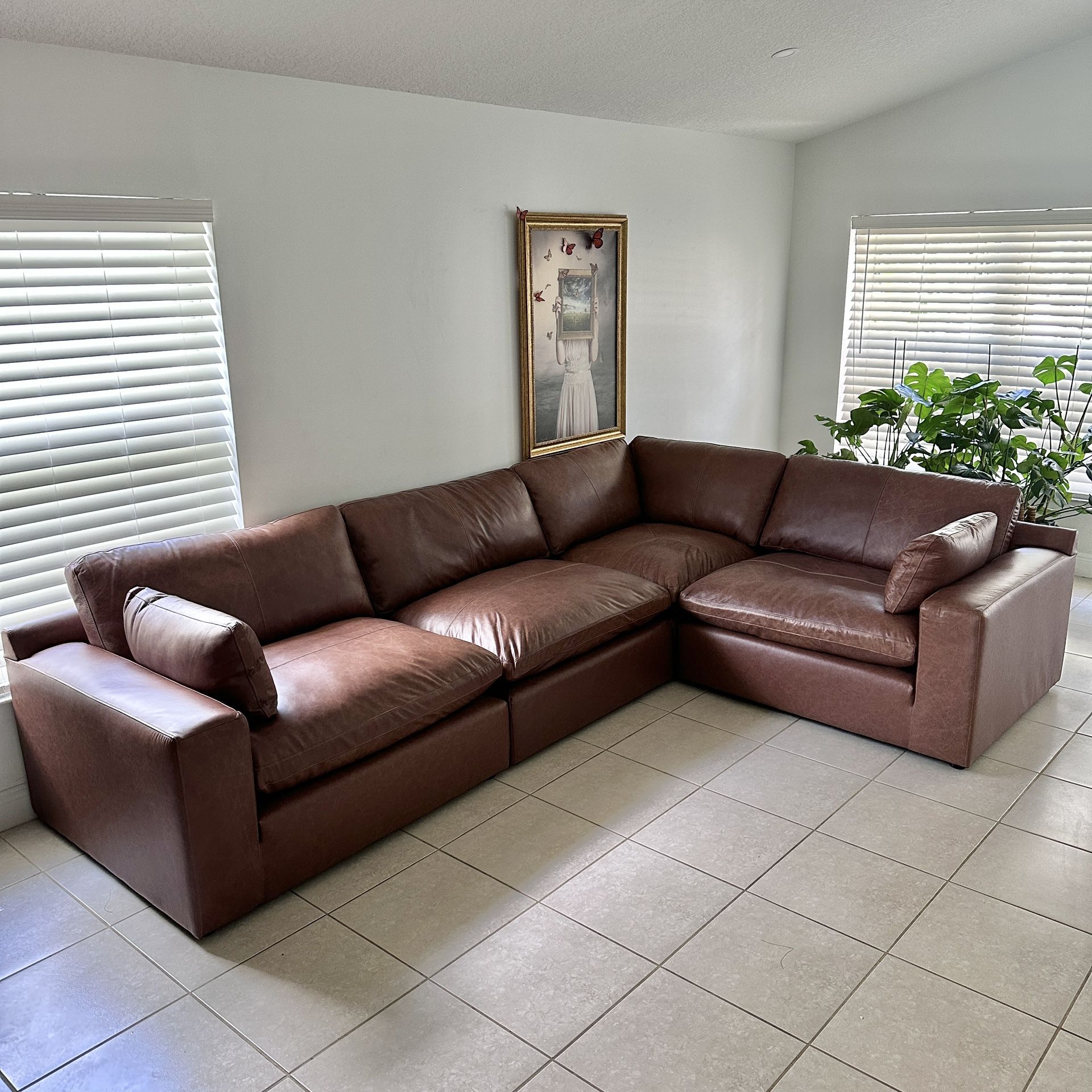NEW Leather Cloud Couch Modular Sofa