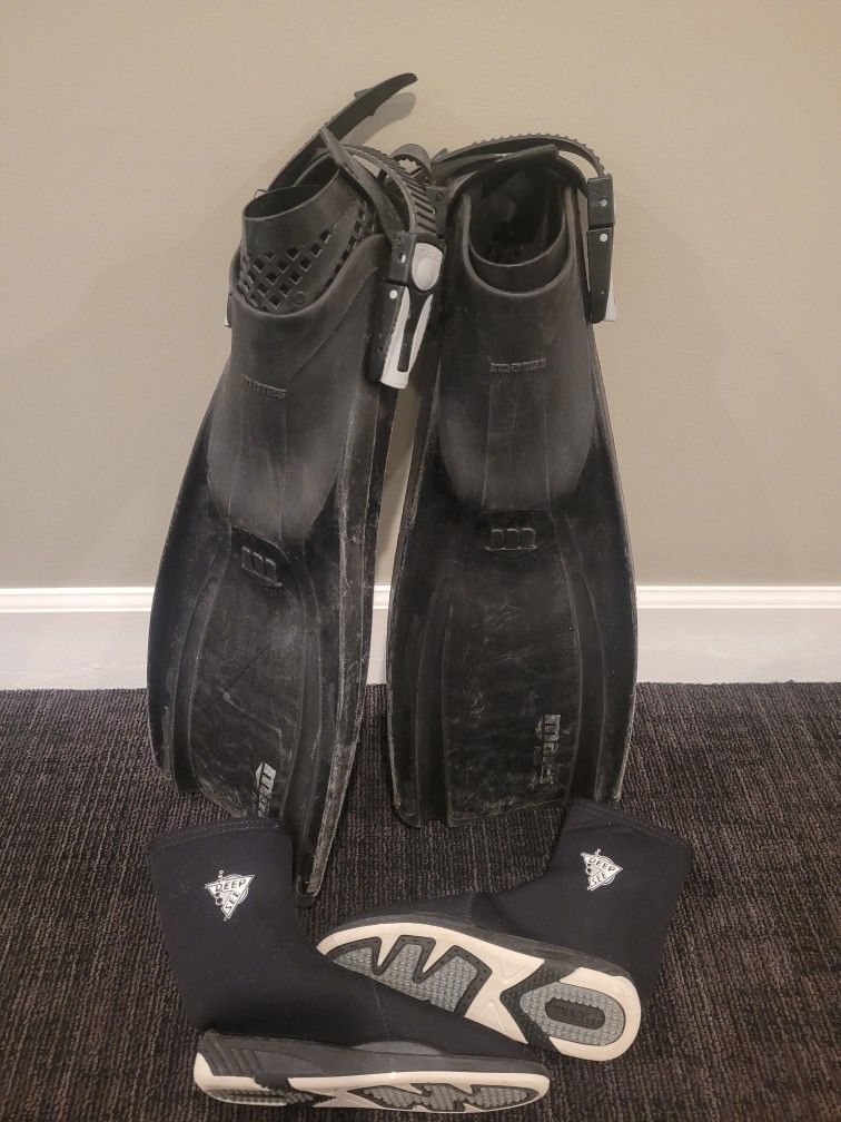 Mares Scuba Fins Plana Avanti With Deep Sea Boots