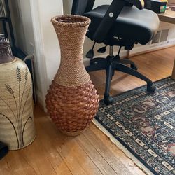 Wicker Rattan Large Vase