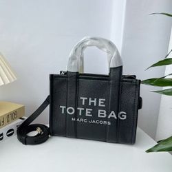 A black leather bag