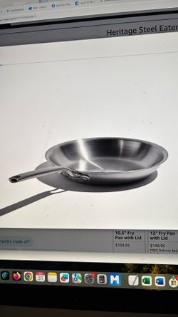 Heritage Steel Eater Series 10.5 Frying Pan 5 Ply Fully Clad Stainless Steel