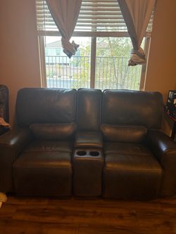 Leather reclining couch