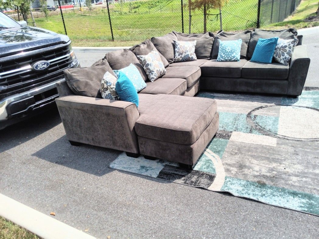 Grey Family Size Sectional Sofa