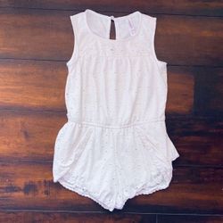 Little Girls Clothes Xhilaration White Cream Romper With Lining Underneath Size M 7/8
