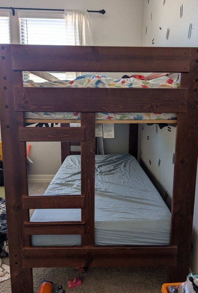 Solid wood twin bunk bed for Sale